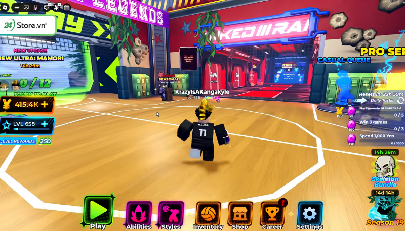 Nhập code Volleyball Legends mới nhất bị lỗi