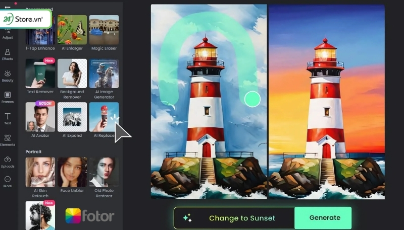 Công cụ AI tạo hình ảnh miễn phí Fotor AI