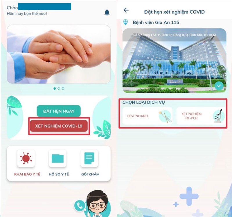Covid-19 hình 3 Đăng ký xét nghiệm COVID-19 trên điện thoại cực nhanh