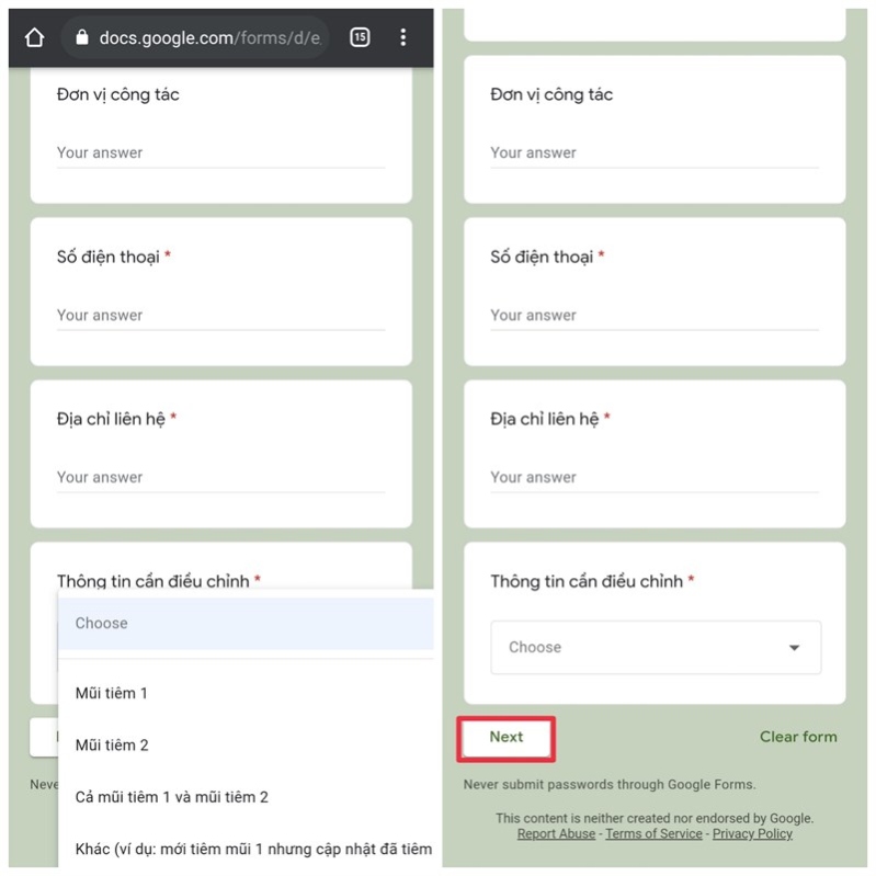 Cách sửa thông tin tiêm vaccine COVID-19 bị sai trên điện thoại