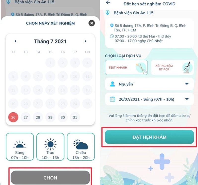 Covid-19 hình 5 Đăng ký xét nghiệm COVID-19 trên điện thoại cực nhanh