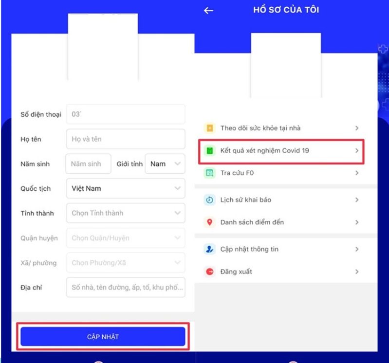 Covid-19 hình 8 Đăng ký xét nghiệm COVID-19 trên điện thoại cực nhanh