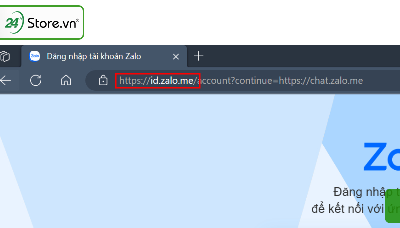 Dùng máy tính B đăng nhập vào Zalo Web
