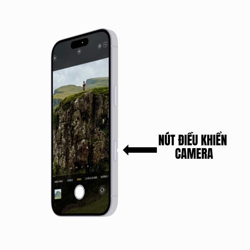 nút điều khiển camera trên iphone 16 pro