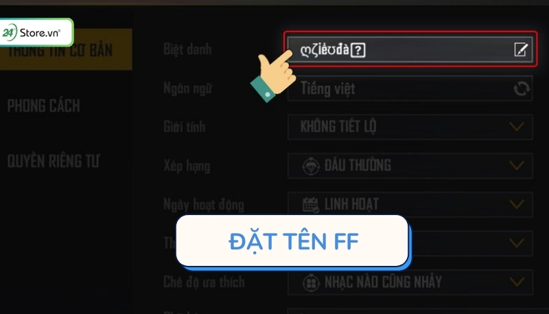 đặt tên ff có kí tự đặc biệt