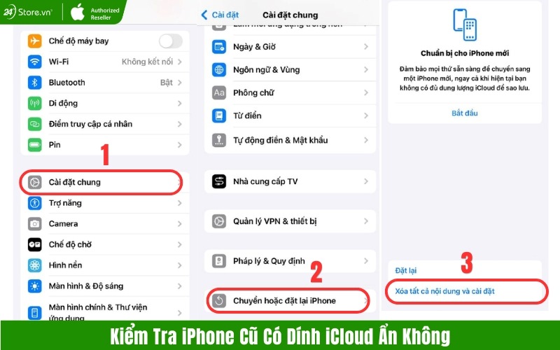kiểm tra iphone cũ vũng có dính icloud ẩn không