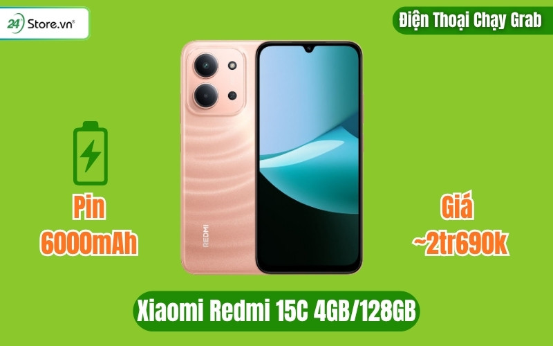 điện thoại chạy grab Xiaomi Redmi 15C 4GB/128GB