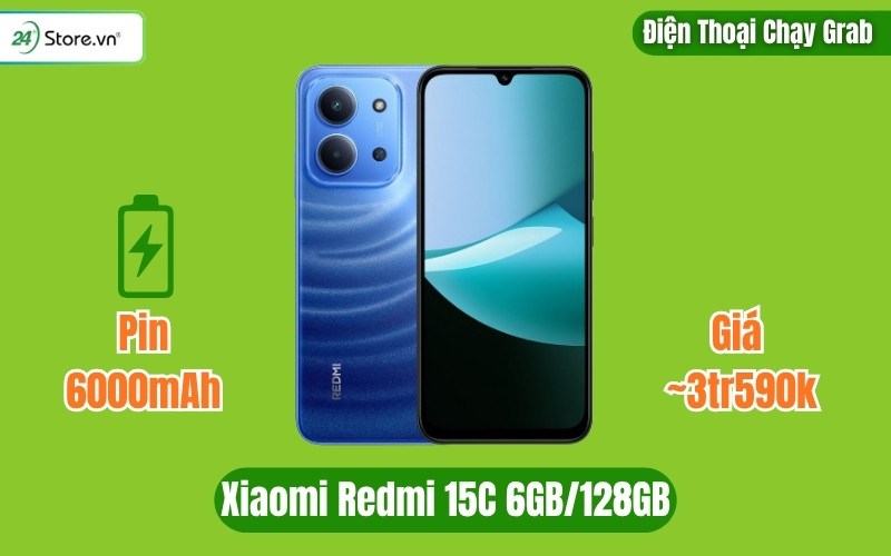 điện thoại chạy grab Xiaomi Redmi 15C 6GB/128GB