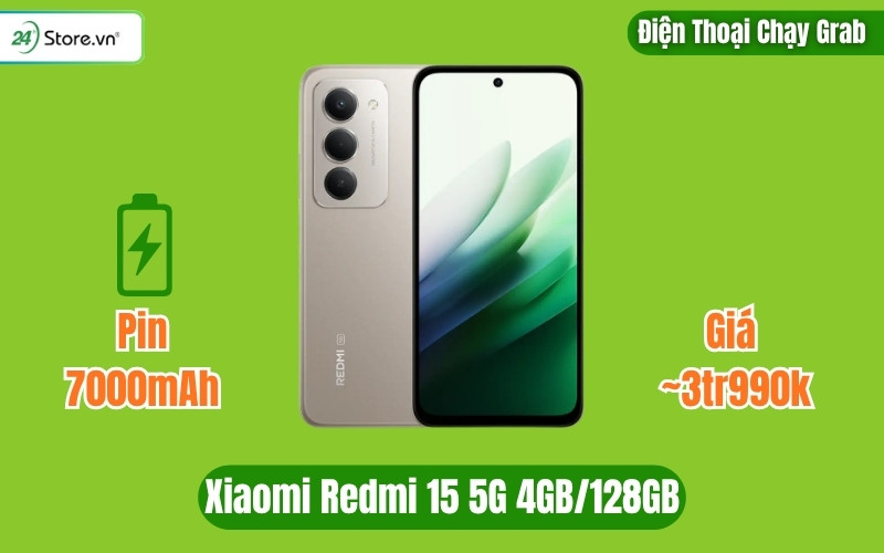 điện thoại chạy grab Xiaomi Redmi 15 5G 4GB/128GB