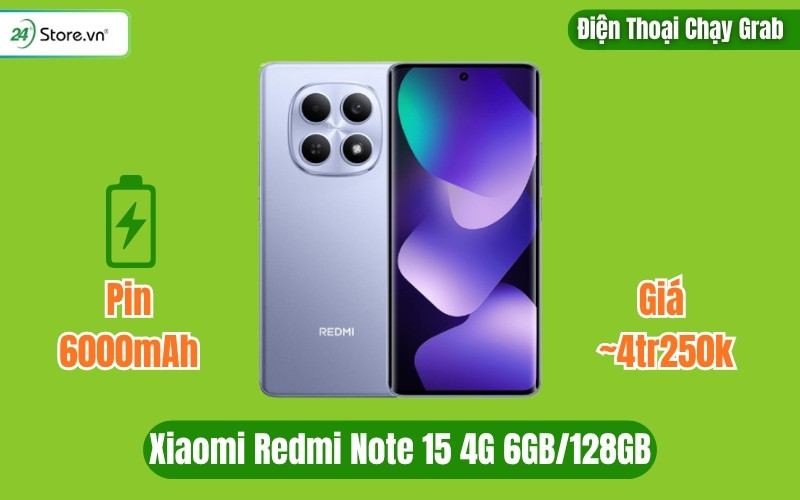 điện thoại chạy grab Xiaomi Redmi Note 15 4G 6GB/128GB
