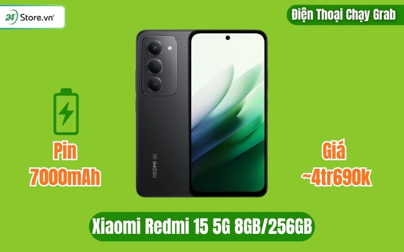 điện thoại chạy grab Xiaomi Redmi 15 5G 8GB/256GB