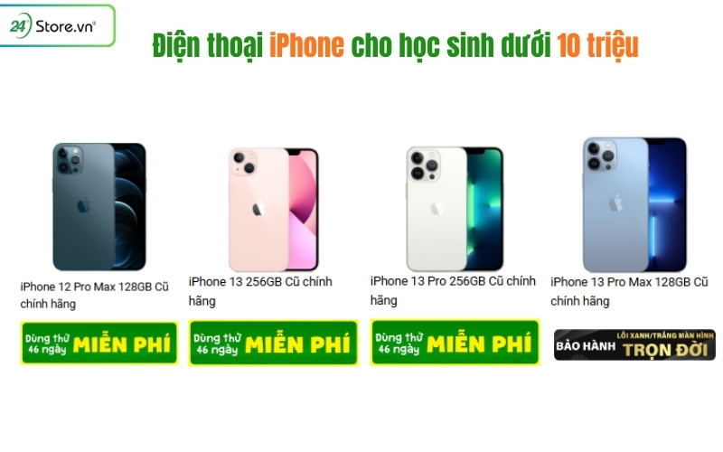 điện thoại iphone cho học sinh dưới 10 triệu