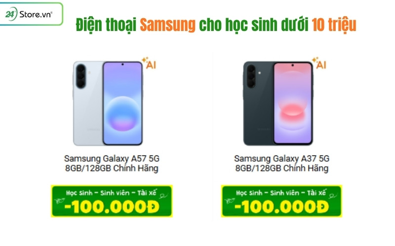 điện thoại samsung cho học sinh dưới 10 triệu