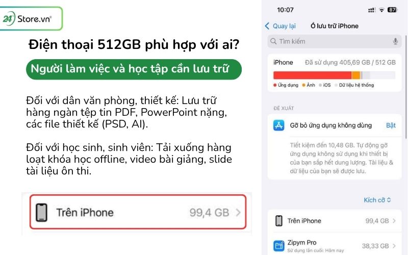 512gb cho người làm việc và học tập cần lưu trữ nhiều dữ liệu