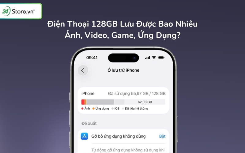 điện thoại dung lượng 128gb lưu được bao nhiêu