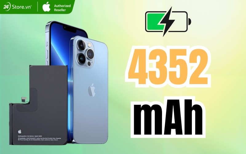 dung lượng pin iphone 13 pro max là 4352mah