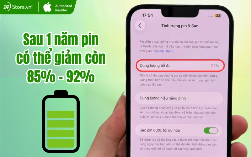 pin iphone 13 pro max còn bao nhiêu phần trăm sau 1 năm sử dụng
