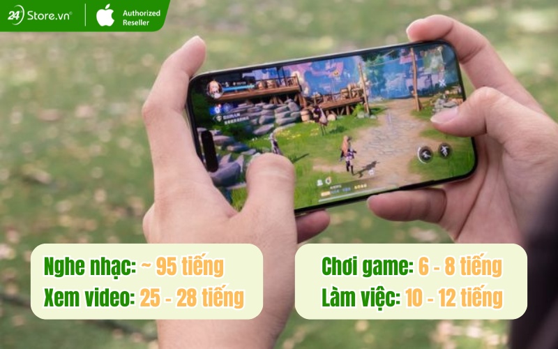 thời lượng pin iphone 13 pro max khi sử dụng các vụ