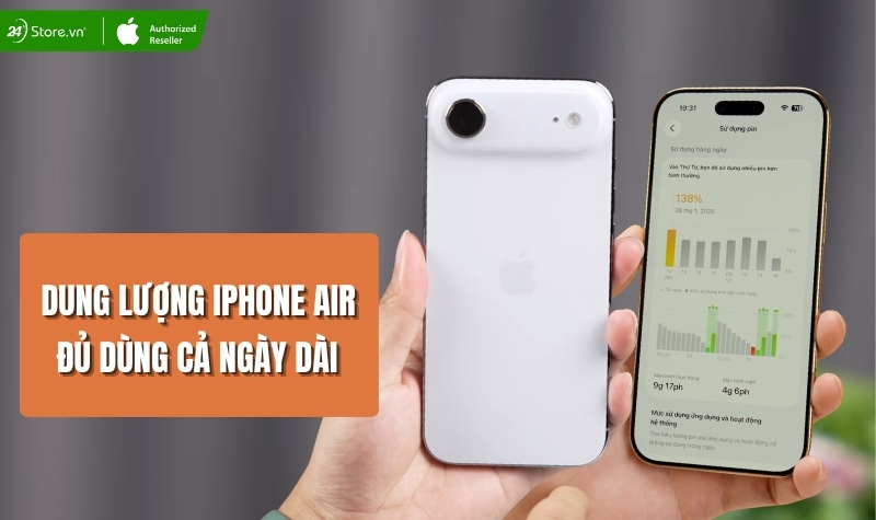 dung lượng iphone air đủ dùng cả ngày không