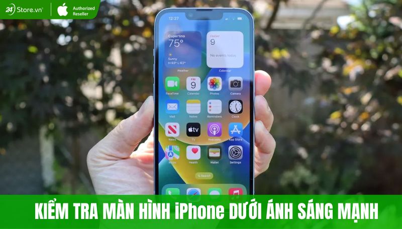 kiểm tra màn hình iPhone dưới ánh sáng