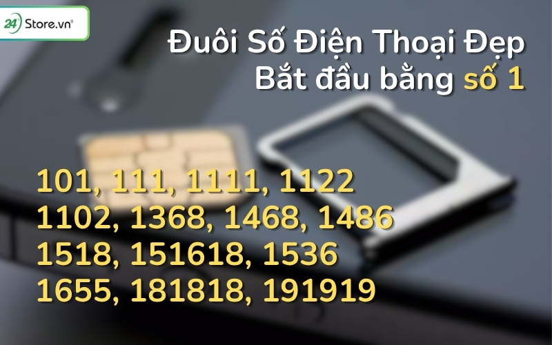 đuôi số điện thoại đẹp bắt đầu bằng số 1