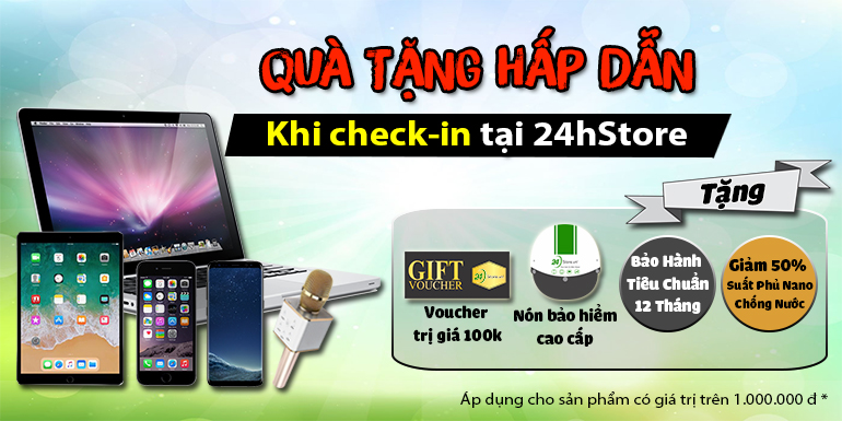Đến 24hStore rinh ngay những phần quà hấp dẫn event qua tang hap dan nhan ngay non bao hiem va gift voucher khi check in tai 24hstore hinh anh 1
