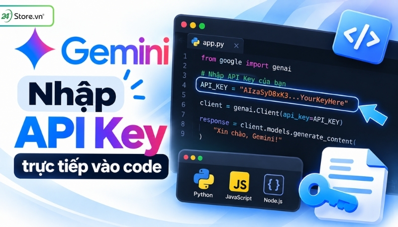 Nhập Gemini API Key trực tiếp vào code
