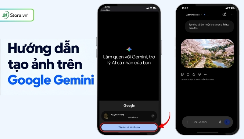 Cách tạo ảnh trên App Gemini