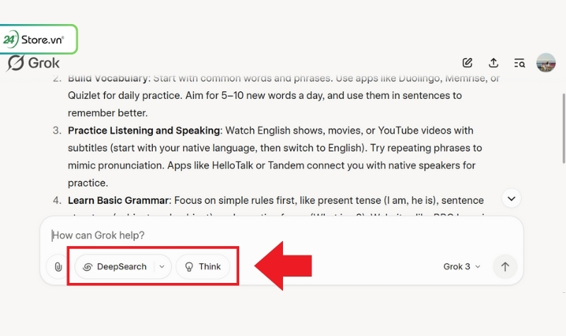 Deepsearch và think trong Grok 3 AI
