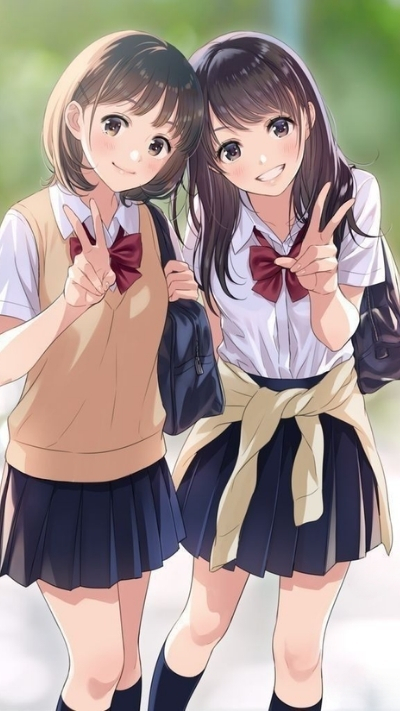 ảnh nền bạn thân anime cute full HD cho iphone