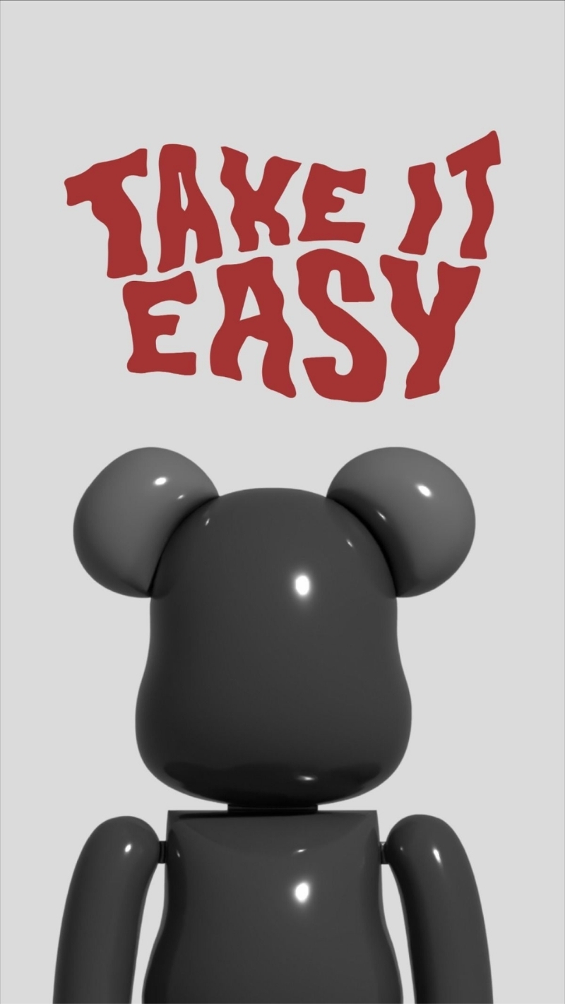 hình nền bearbrick đen tối giản
