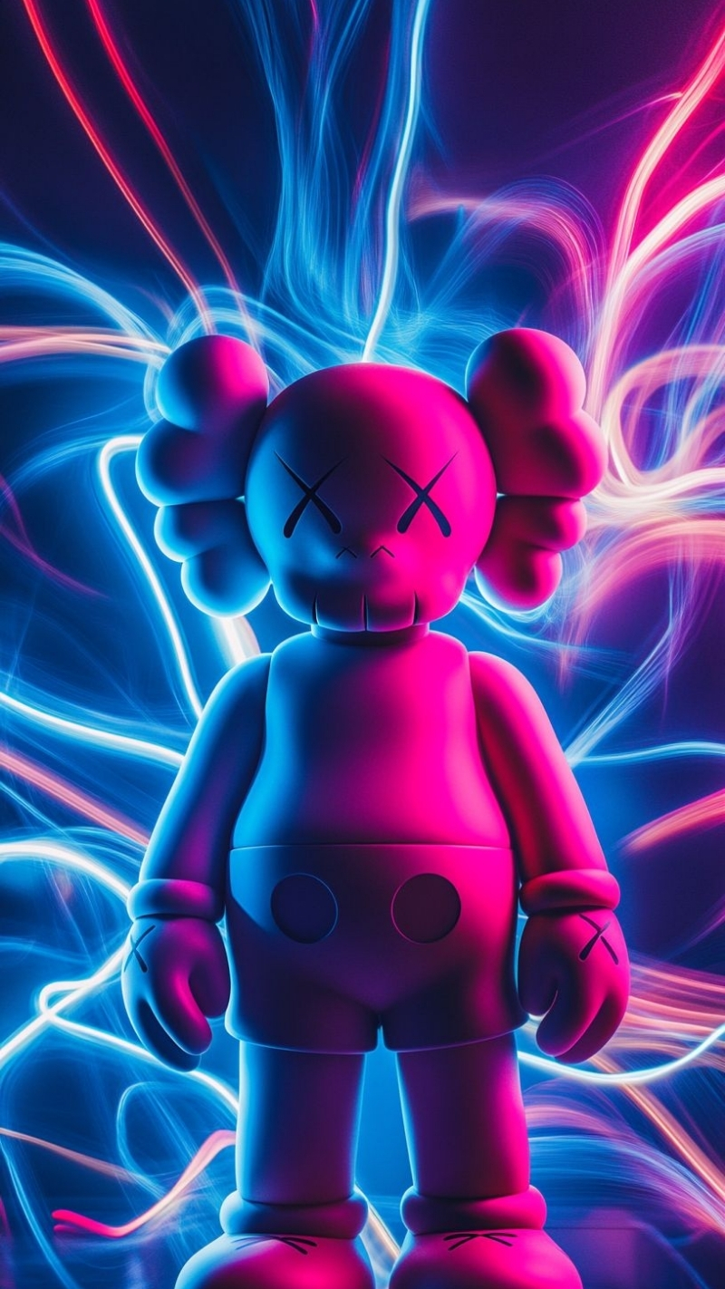 hình nền bearbrick hoa nghệ độc lạ