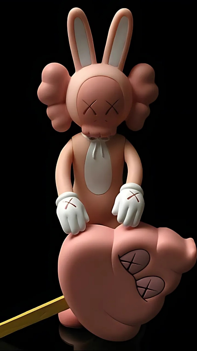 hình nền bearbrick hoa nghệ nghệ thuật