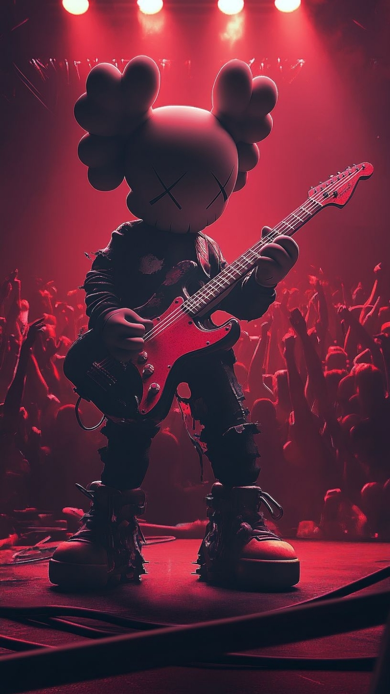 hình nền bearbrick hoa nghệ sắc nét