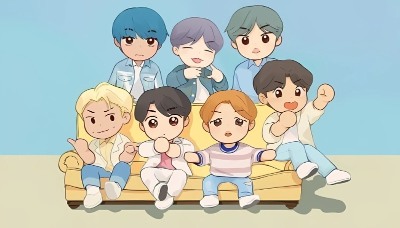 Ảnh bìa fanart bts tinh tế ấn tượng cho máy tính