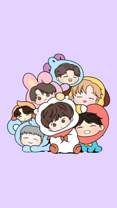Ảnh nền bts chibi cute dễ thương