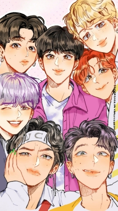 Background bts anime full HD đẹp