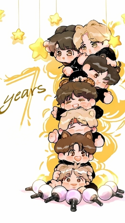Background bts chibi siêu dễ thương