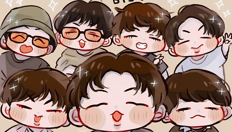 hình nền BTS chibi