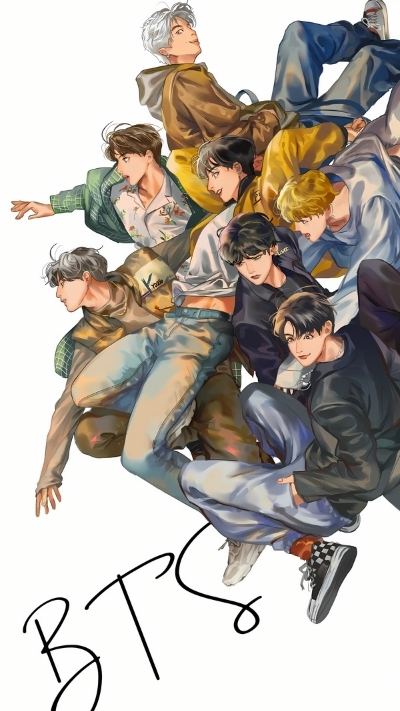 Wallpaper bts anime cute dễ thương