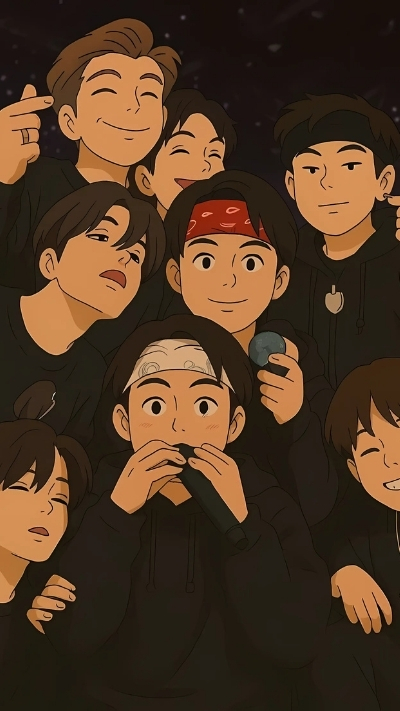 Wallpaper bts anime tinh tế lung linh