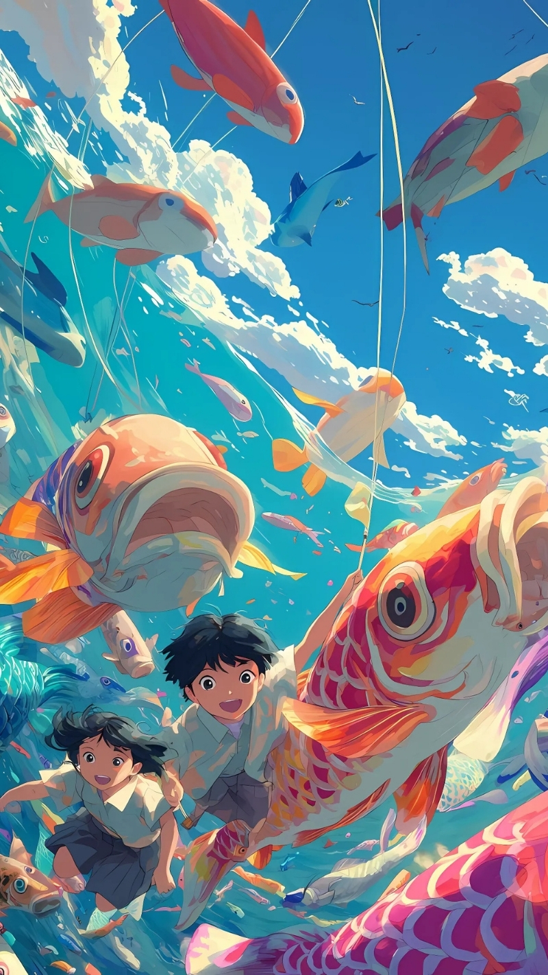 Ảnh nền cá 3D cute hài hước