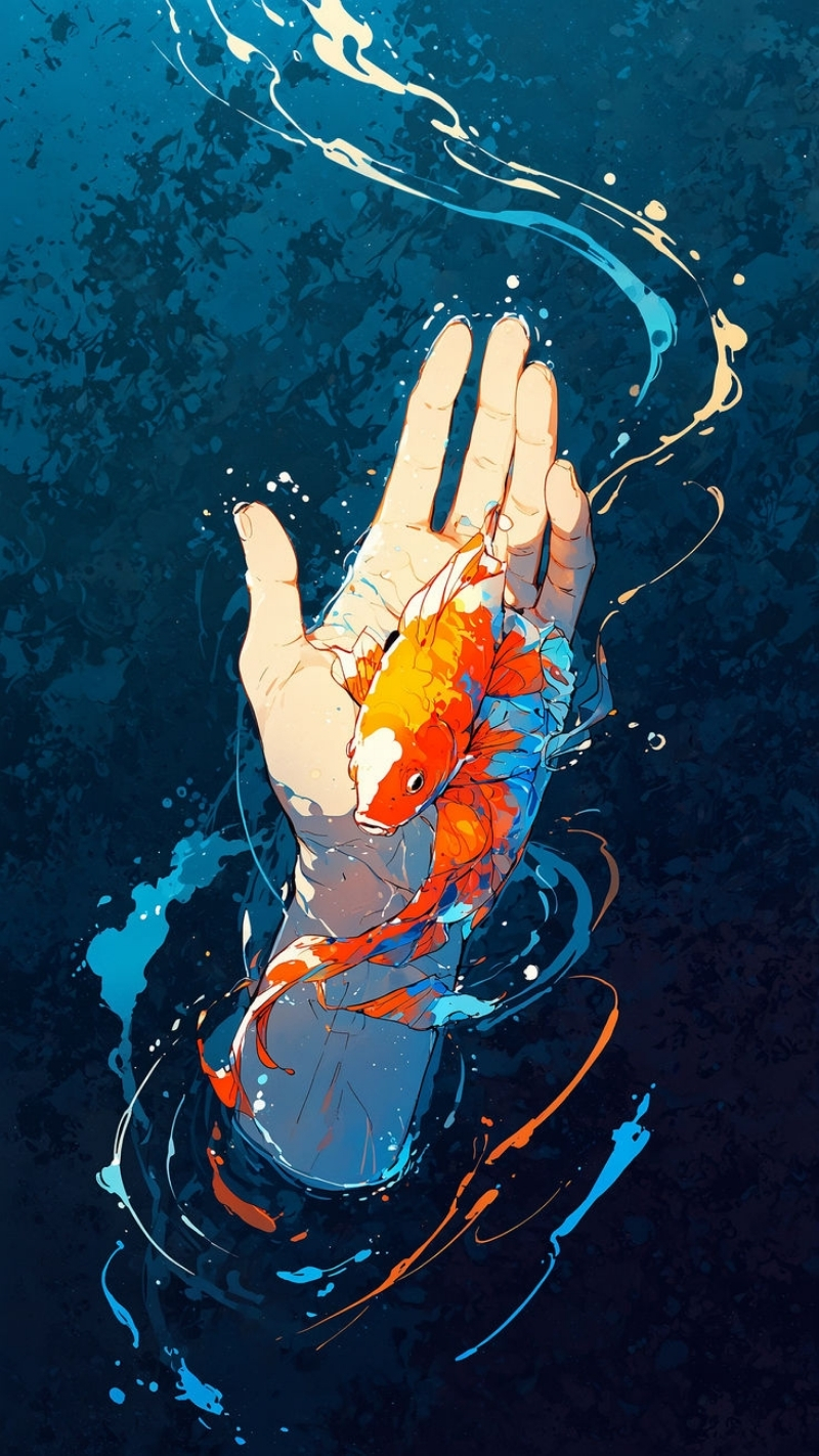 Ảnh nền cá 3D cute lôi cuốn