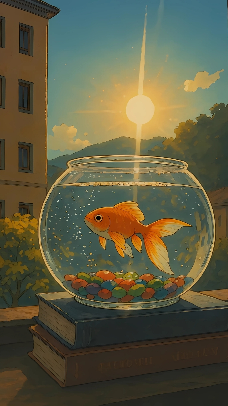 Ảnh nền cá 3D cute sắc màu