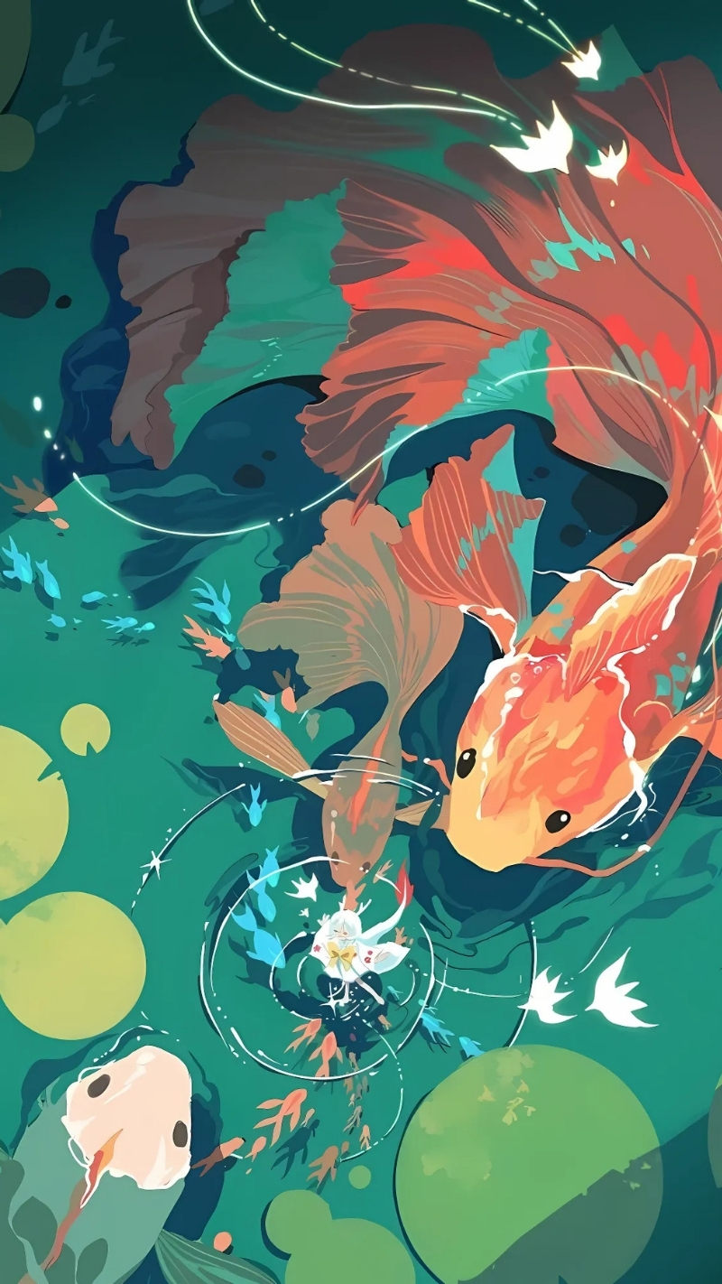 Ảnh nền cá 3D Full HD tươi sáng