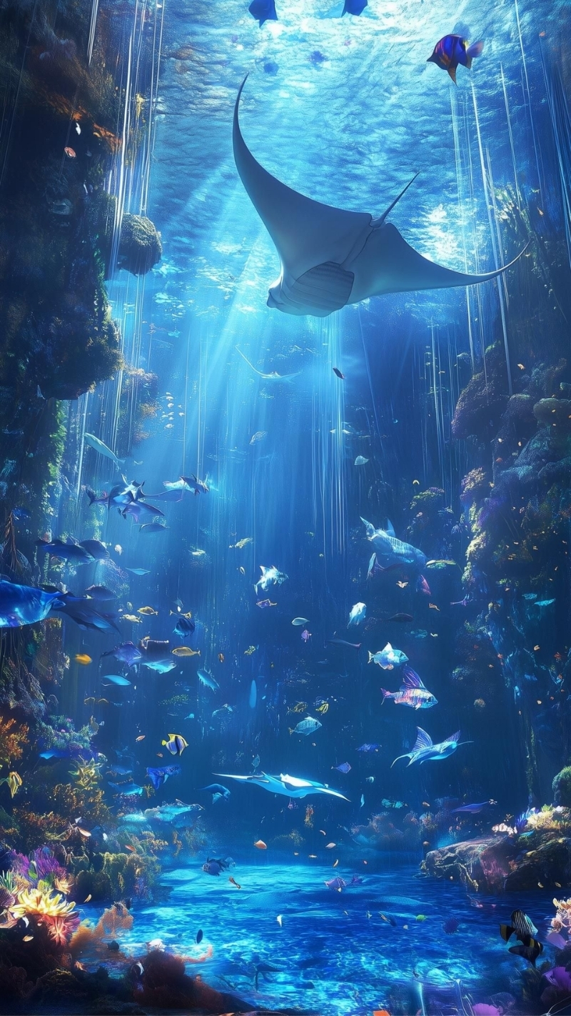 Ảnh nền cá 3D sống động chân thực