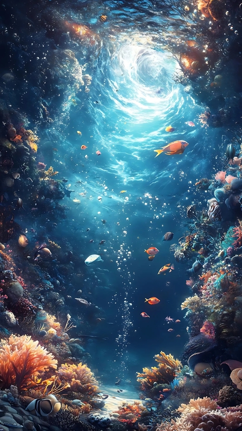 Ảnh nền cá 3D sống động huyền ảo