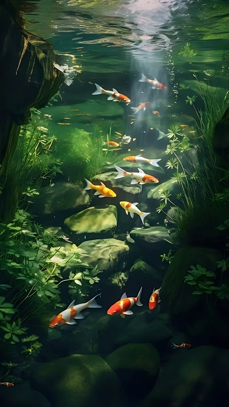 Ảnh nền cá 3D tĩnh lặng an nhiên