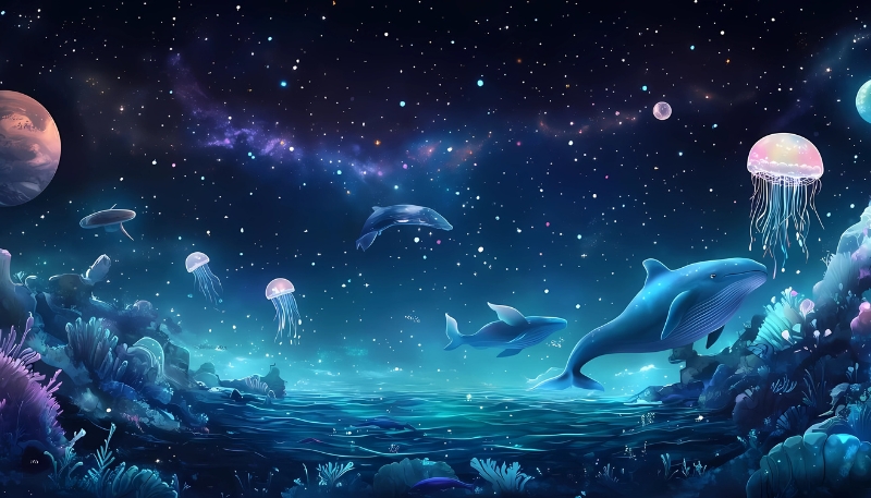 Ảnh nền cá 3D tĩnh lặng thiên nhiên