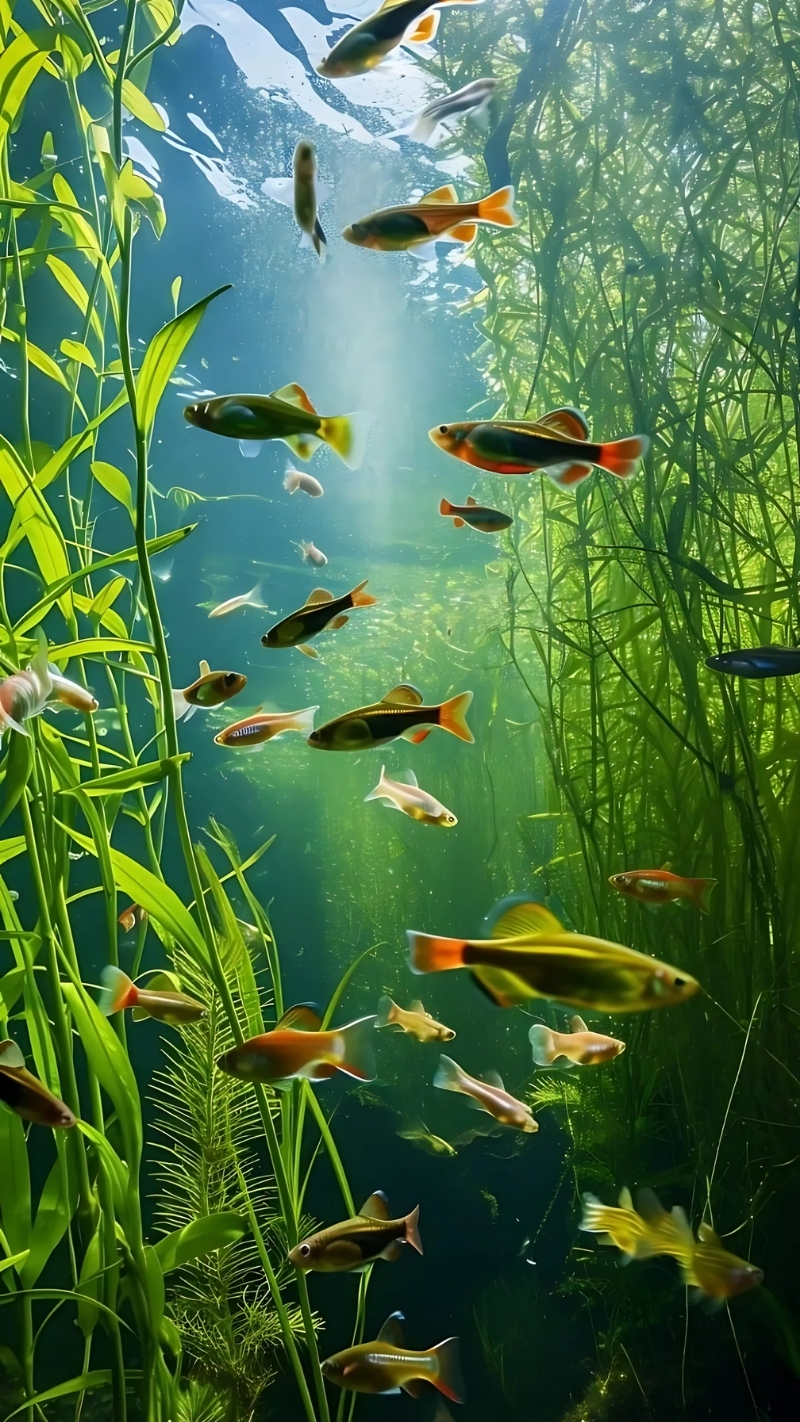 Ảnh nền cá 3D tĩnh lặng thơ mộng